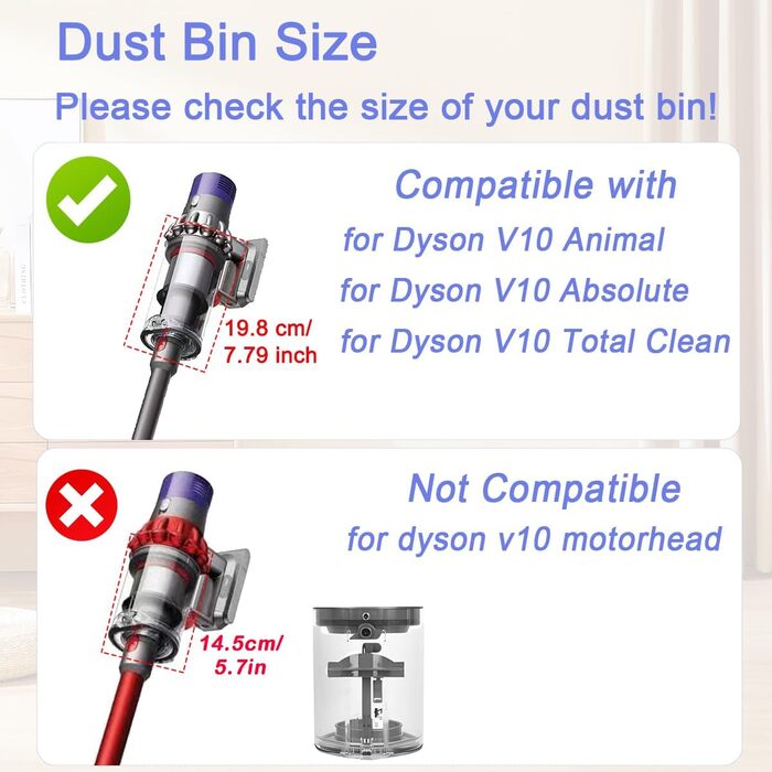 Dyson V12 Detect Slim & V10 Digital Slim Dust Bin Replacement Part - Compatible with 965272-01