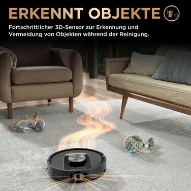 Робот-пилосос Shark PowerDetect 2-в-1 з функцією миття, NeverTouch Pro, самостійне очищення на 60 днів, 3D/LiDAR навігація, NeverStuck, керування через додаток, чорний RV2800ZEEU, 2 щітки, антимікробні подушечки, 1 капсула