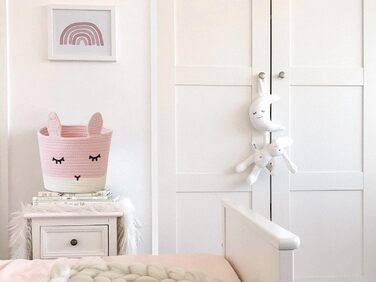 Милий маленький кошик з бавовняного шнура T&T Homewares для зберігання, прання, дитячої кімнати, іграшок, кота, собаки, рослин, рожевий заєць