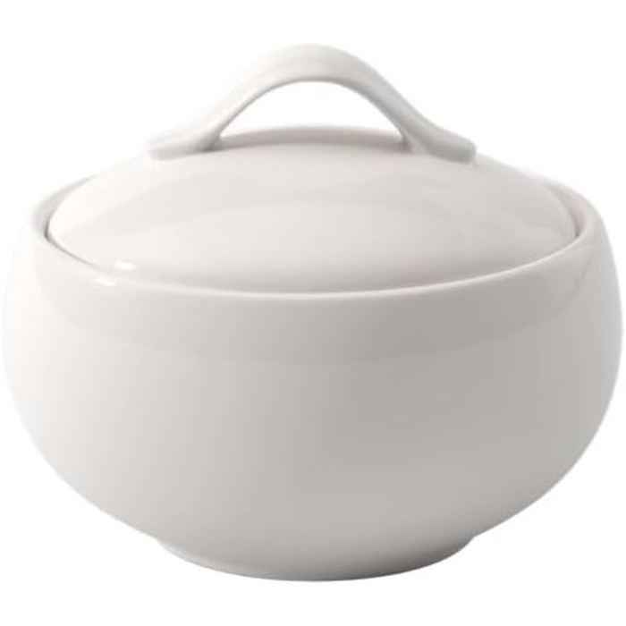 Villeroy & Boch New Cottage Basic Sugar Bowl, 450 ml, Height: 6.5 cm, Premium Porcelain, White