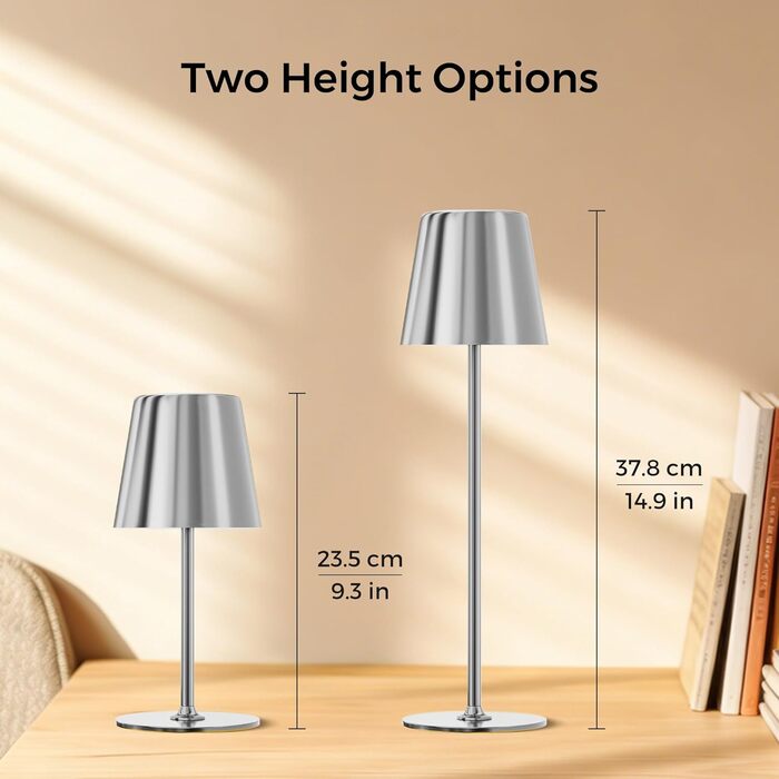 Світлодіодний настільний світильник бездротовий, димований, з акумулятором (2 шт) - Silber