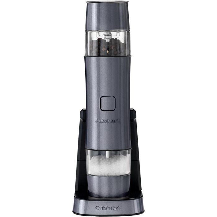 Електричний набір для солі та перцю Cuisinart | Перезаряджувана подрібнювач спецій | Без батарейок, 20 хв зарядки | З мірною кришкою, регулювання помелу | Синій