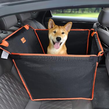 Pecute Dog Car Seat - Reinforced Seat for Medium & Large Dogs - Secure Car Dog Bed with 4 Straps - Rear Seat Dog Crate