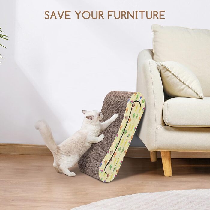 2 x Cat Scratch Board Scratch Cardboard for Cats 2 in 1, Cat Scratcher with Catnip, Recyclable Quality Cardboard Scratch Pad, Scratch Pads Double-Sided Available (1 Piece)