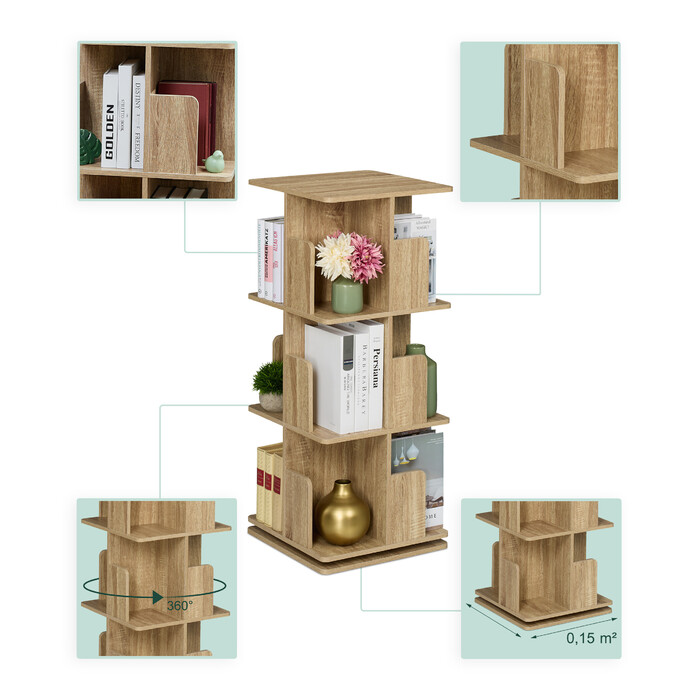 Relaxdays Corner Bookshelf with Wood-Look Finish
