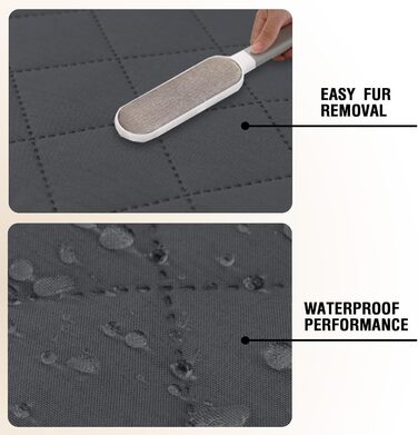 Водонепроникний килимок для собак середнього розміру - килимок для собак, який можна прати, захист дивану від собак, котячий килимок, пухнастий та м'який, захисний килимок для дивану, Французький дуб (сірий, 102 x 127 см)