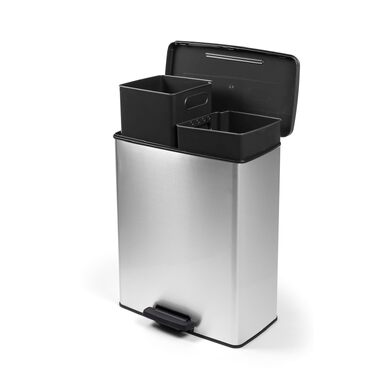 Сміттєвий кошик Curver Deco Bin, пластиковий, 65 л, сріблястий