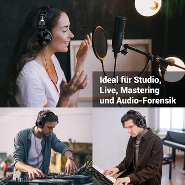OneOdio Pro-10: DJ навушники з провідним підключенням, 50 мм драйвер, бас, 6.35/3.5 мм, Share-Port, для студії, подкастів, моніторингу, телефону, ПК, MP3/4