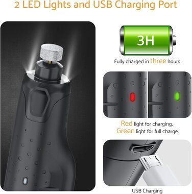 Електричний точило для собачих кігтів Krallenschleifer: 6 режимів, USB, LED, тихе, з захистом від пилу, для собак великих, середніх та маленьких порід