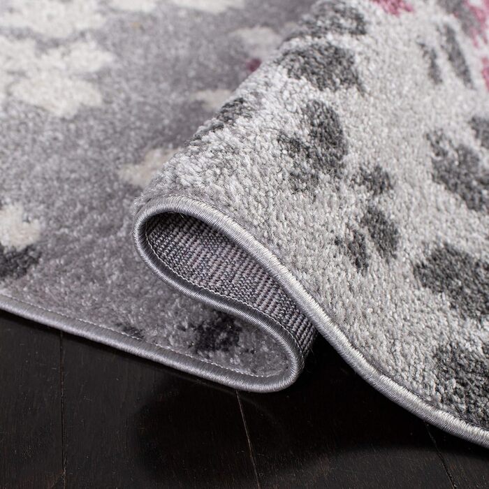 Килим SAFAVIEH для вітальні, їдальні, спальні - колекція Adirondack, короткий ворс, 155 x 229 см (світло-сірий та фіолетовий)