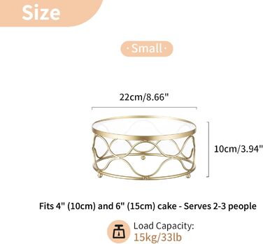 Підставка для торта NUPTIO, кругла, 30 см, металева з акриловою платформою, для вечірки, дня народження, хрещення, Різдва
