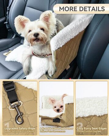 Автокрісло для собак PETSFIT - чорний (хакі), до 5 кг, з захисними гаками