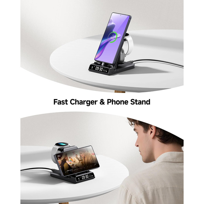 Зарядний станція SwanScout 701S 3-в-1 для Samsung Galaxy: телефони, навушники, годинники (USB-C)