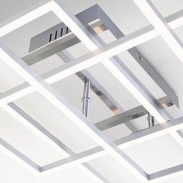 BRILONER - LED Ceiling Lamp with Remote Control, Dimmable, Adjustable from Warm White to Neutral White, Lamp, LED Ceiling Light, Living Room Lamp, Bedroom Lamp, Kitchen Lamp, 104x42x10 cm, Chrome-Aluminum