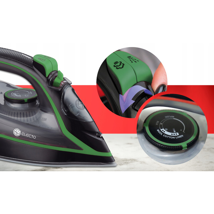 Парова праска Electo Green 3000W з керамічною підошвою