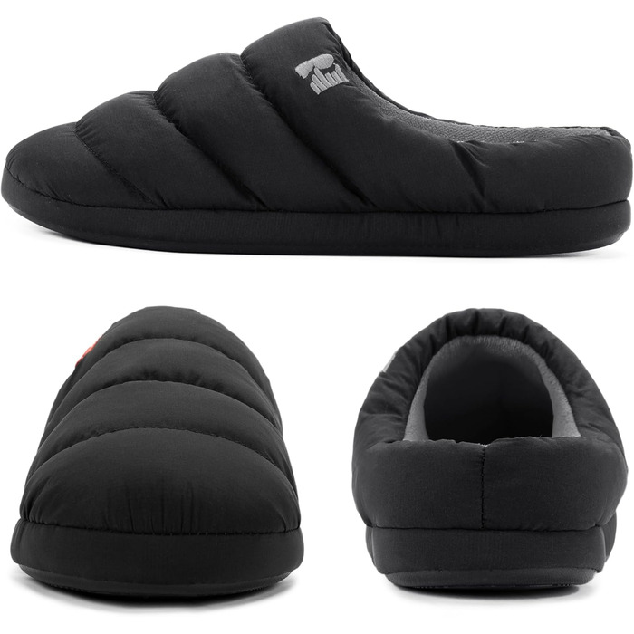 Чоловічі халапи RockDove з піною та пухом для дому (40/41 EU, чорний/сірий)