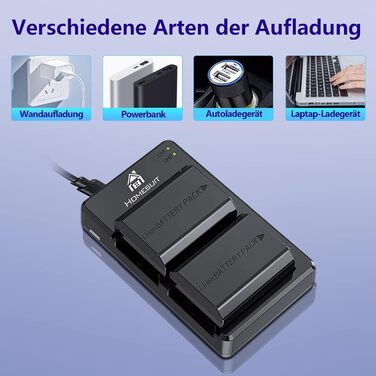 Акумулятор NP-FZ100 Homesuit 2280mAh + Двопортове зарядне пристрій LED для Sony ZV-E1, FX3, FX30, A7RIII, A7RV, A7RIV, A7SIII, A7III, A7IV, A7C, A7CII, A6600, A6700, Alpha A1, A9, A9II, A9III, 9R, A9R, 9S (2 шт.)
