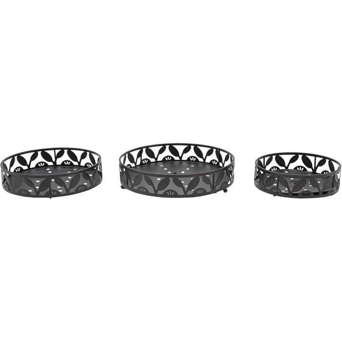 Багатоярусна підставка для фруктів Susoso, 3 яруси, чорна, 28.5x46.5 см