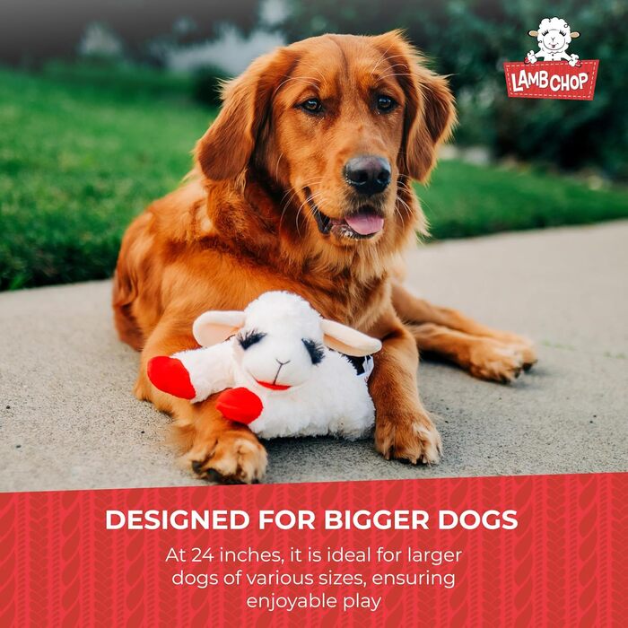 Іграшка для собак Multipet Lamb Chop Jumbo, плюшева, 61 см, біла, офіційна ліцензія