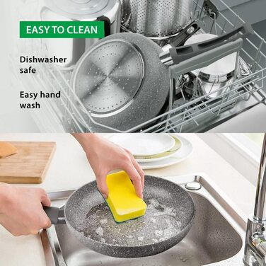 Сковорода антипригарна GadHome 20 см, чорна | Для індукційної плити | Алюмінієва сковорода з ергономічною ручкою | Без PFOA для здорового приготування їжі | Можна мити в посудомийній машині