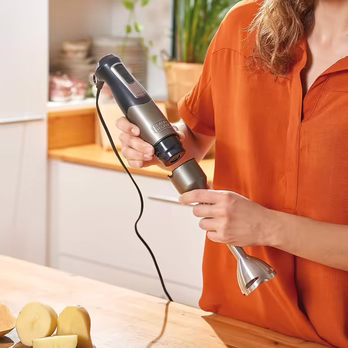 BLACK+DECKER | Immersion Blender | BXHBA1000E | Immersion Blender | 1000 Watt | 4 Accessories | 20 Modes 3 Accessories Single 1000W