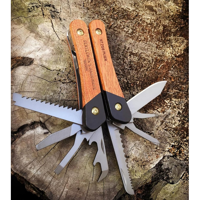 Мультитул Gentlemen's Hardware з нержавіючої сталі та дерева, 3,5x10x2,3 см, GEN627UK