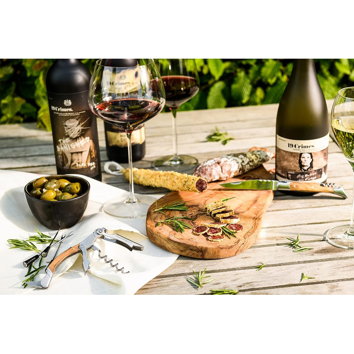 Laguiole Style de Vie Corkscrew, Bottle Opener with Foil Cutter, Olive Wood