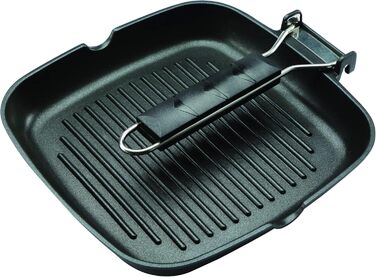Сковорода-гриль Bergner Asador 24x24 см, литий алюміній, чорна