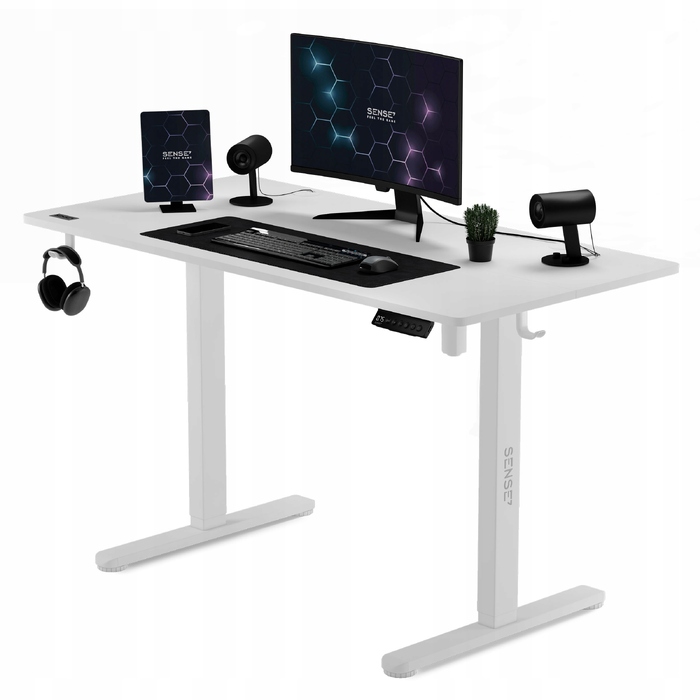 Електричний стіл для роботи Sense7 з регулюванням висоти, 120x60 см, 72-118 см, білий