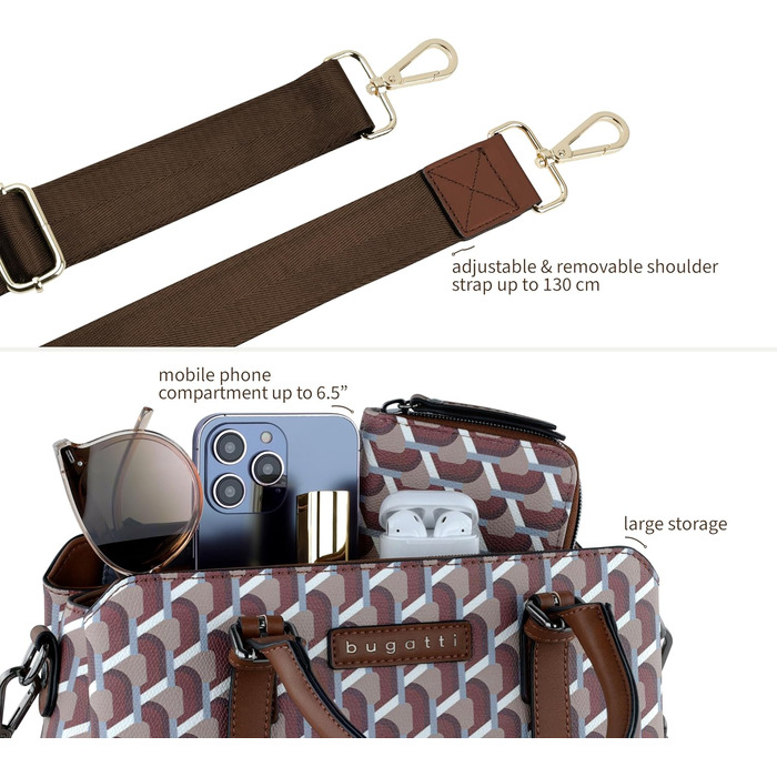 Сумка жіноча Bugatti Ella середнього розміру, штучна шкіра (Oyard) - боулінг