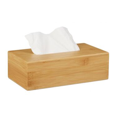Relaxdays Cosmetic Tissue Box Bamboo 27.5 cm