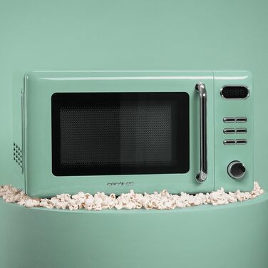 Мікрохвильова піч Cecotec Proclean 5110 Retro Blue з грилем, 20л, 700W, 8 програм, таймер 60 хв, функція розморожування, ретро-дизайн, зелена