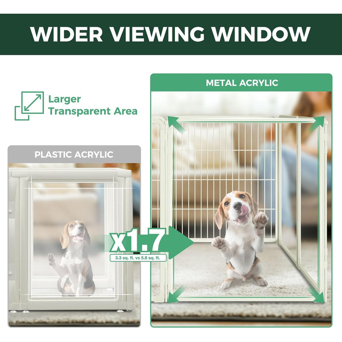 Клітка для собак Pawadise FXW – міцна, 61 см, 8 панелей, біла. Ідеально для цуценят та маленьких собак. Патентована модель