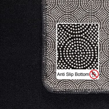 Килим для вітальні HomebyHome 140x200 см, чорний, з коротким ворсом, миючий, сучасний дизайн. Килим з коротким ворсом для кухні, спальні, 140 x 200 см (прямокутний), чорний