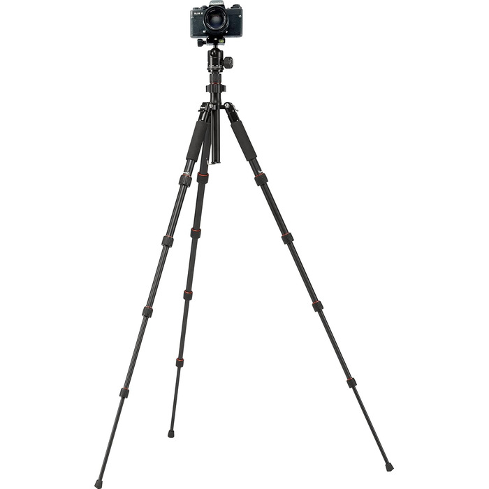 Штатив Rollei Compact Traveler No.1 143cm для камери з кульковою головкою. Легкий штатив для подорожей, сумісний з Arca Swiss, для DSLR та смартфонів (алюміній, титан)