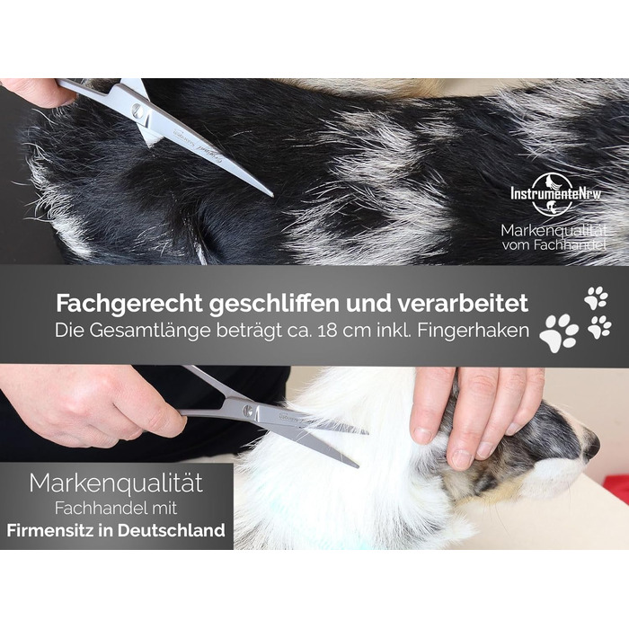 Ножиці для стрижки собак Solingen, ножиці для догляду за шерстю, ножиці для собак та котів, 16,4 см, Made in Germany
