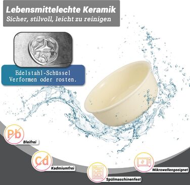 Набір мисок для собак на підставці, кераміка - 2 шт. Fressnapf, 800 мл, бежевий