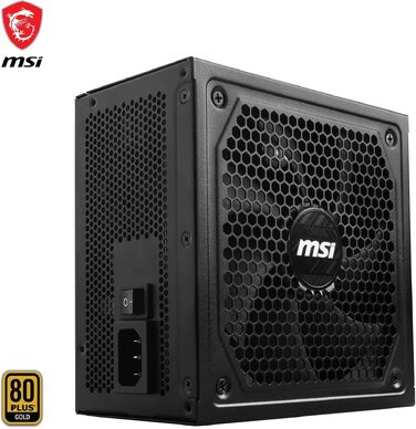 Блок живлення MSI MAG A750GL PCIE5 750W, 80 Plus Gold, повністю модульний, ATX 3.0, підтримка PCIe 5.0, 120мм FDB вентилятор, чорні плоскі кабелі
