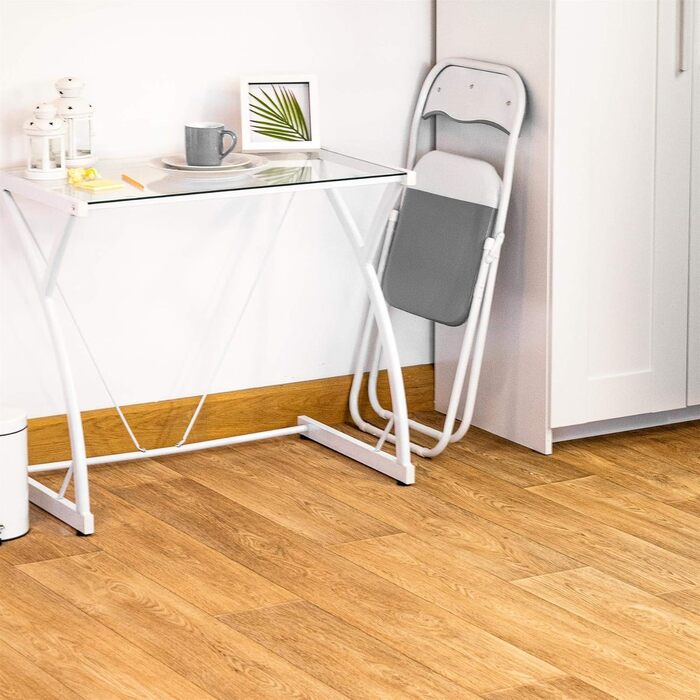 Складні стільці Harbour Housewares сірі, 2 шт, м'які, металевий каркас, для офісу, кухні, їдальні