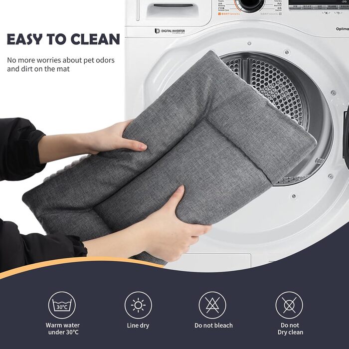 IEUUMLER Dog Bed Washable Dog Mat, Fluffy Soft and Warm Dog Blanket for Travel, Cat Cushion for Large and Small Dogs or Cats FC014 (Gray, 106 * 71cm) (XXL(121*76cm), Gray)