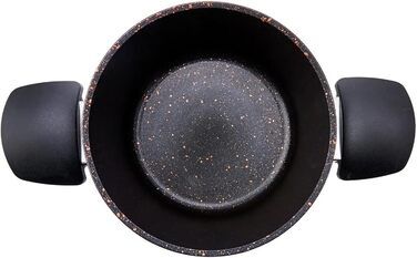 Набір посуду Karaca Biogranit, 7 предметів, чорний/золотий, з антипригарним покриттям, для індукційних плит, граніт