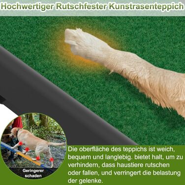 Рампа для собак UISEBRT, авторампа в багажник, 156 x 40 см, до 90 кг, зелена