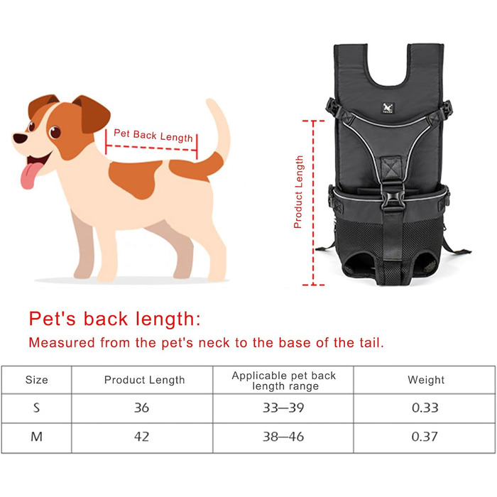 Рюкзак-переноска для домашніх тварин, водонепроникний, регульований, для собак середніх та маленьких порід (DG-M)