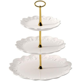 Декоративна етажерка Villeroy & Boch Toys Delight Royal Classic з преміум порцеляни, біла, для печива, випічки та тістечок