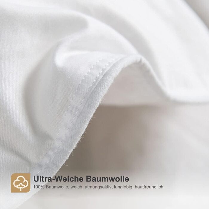 DWR Down Comforter 220x240cm, medium all-season duvet 100% organic cotton, transitional duvet 220x240cm, down and feather comforter, Oeko-TEX certified, White King / 220 x 240 cm White / All-season duvet