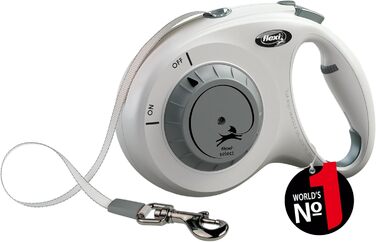 Flexi Select повід для собак, 7 м, чорний, регулювання 0-7 м, до 25 кг (світло-сірий, Medium)