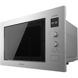 Вбудована мікрохвильова піч Cecotec GrandHeat 2550 з грилем, 25л, 1320W, 8 функцій, нержавіюча сталь