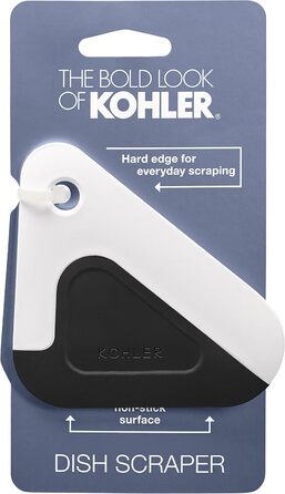 Kohler K-8624-0 Kitchen Scraper, Silicone and Nylon, Heat-Resistant, White and Anthracite, One Size