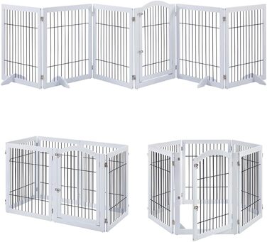 Захисне металеве ґратка для камінів Unipaws, огорожа для собак, 6 панелей, без свердління, для цуценят, 4 ніжки, білий колір