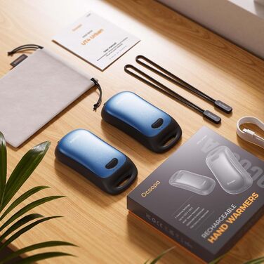 Електричні грілки для рук OCOOPA, 2 шт., водонепроникні IP45, ергономічні, 18 годин тепла, портативні, для відпочинку на природі, гольфу, кемпінгу, міського використання, Marineblau (темно-синій)